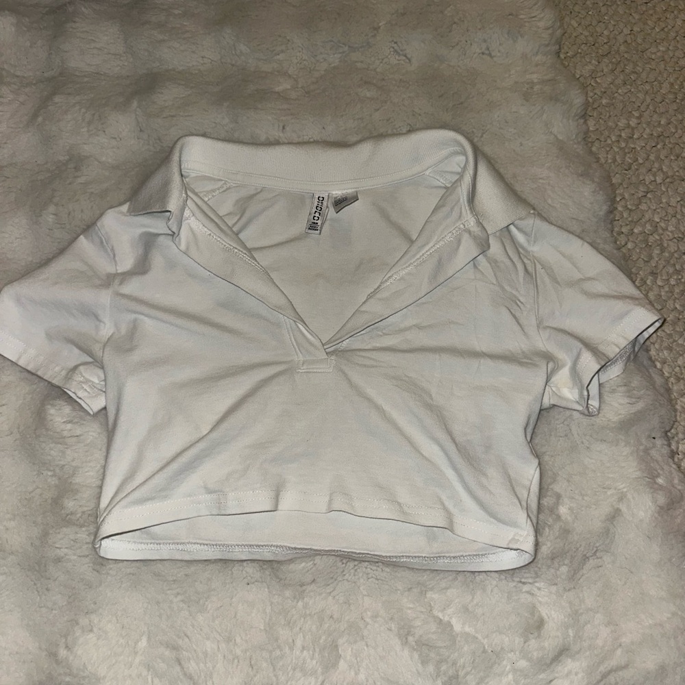 Hollister Light Blue Cropped Collared T